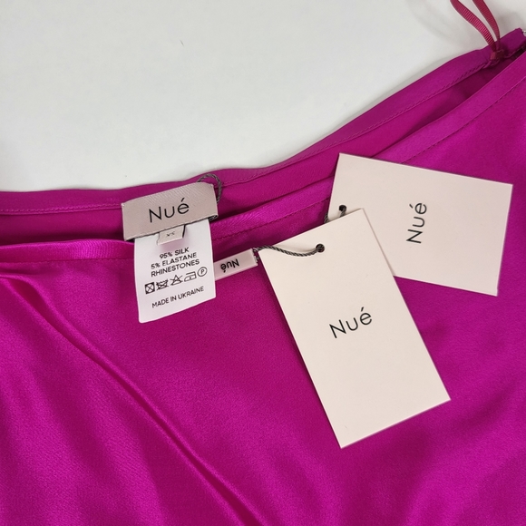 NUE Studio Fuschia Pink Silk Laetitia Skirt sz XS *NO BELT - Picture 6 of 7